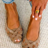 Flat Open Toe Sandals with Woven Crossed Straps