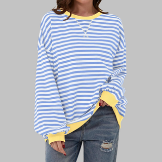Luka | Casual Long Sleeve Round Neck Striped Sweatshirt