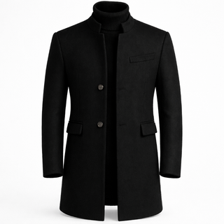 Nico | Long Coat with Stand-Up Collar