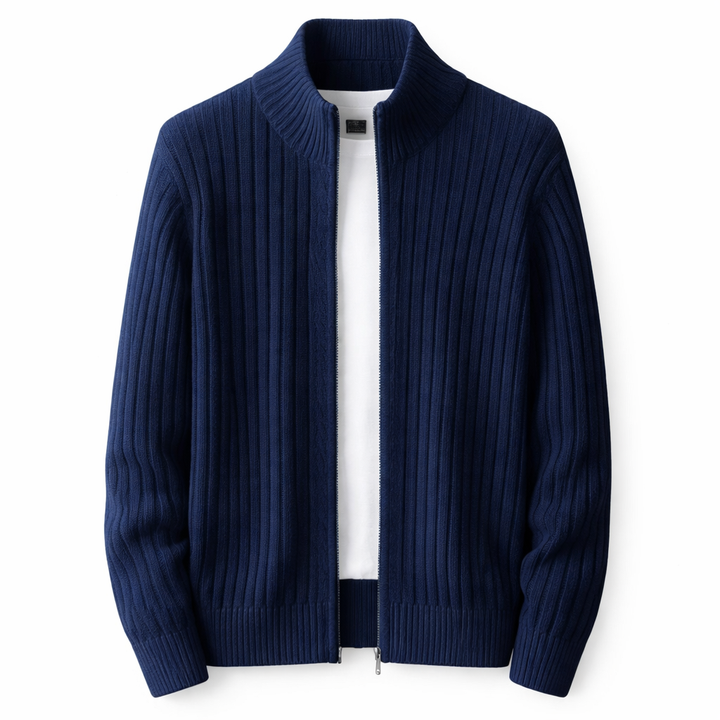 JOHN | Knitted Zip-Up Cardigan