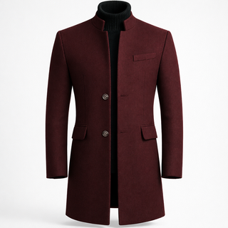Nico | Long Coat with Stand-Up Collar