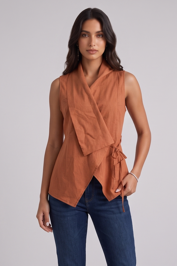 Carlota | Sleeveless Blouse with Side Tie