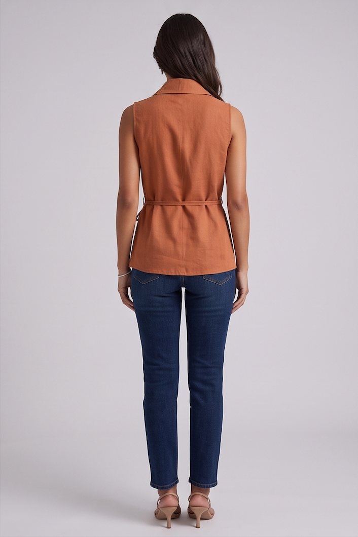 Carlota | Sleeveless Blouse with Side Tie