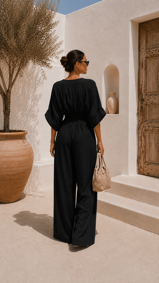 Paula | Elegant Chiffon Jumpsuit with V-Neckline