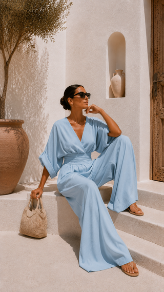 Paula | Elegant Chiffon Jumpsuit with V-Neckline