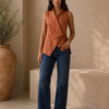 Carlota | Sleeveless Blouse with Side Tie