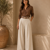 Mila | High-Waisted Pleated Wide-Leg Trousers
