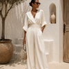 Paula | Elegant Chiffon Jumpsuit with V-Neckline