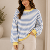 Luka | Casual Long Sleeve Round Neck Striped Sweatshirt