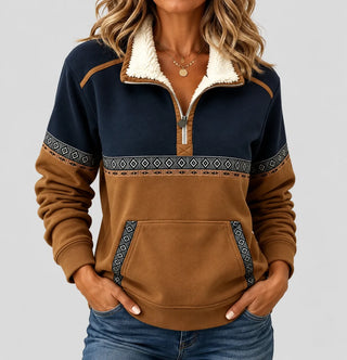 Ermé | Pull à col Sherpa avec demi-fermeture éclair