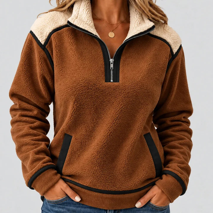 Ermé | Pull à col Sherpa avec demi-fermeture éclair