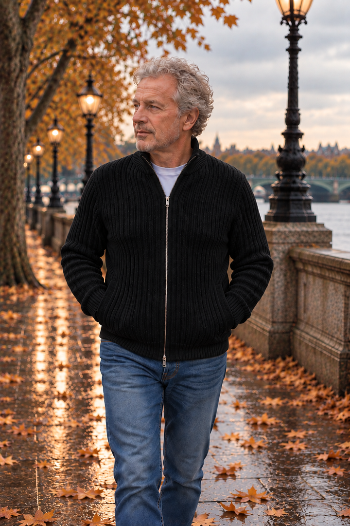 JOHN | Knitted Zip-Up Cardigan