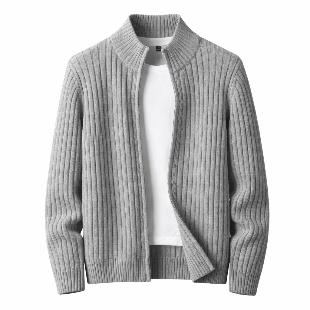 JOHN | Knitted Zip-Up Cardigan