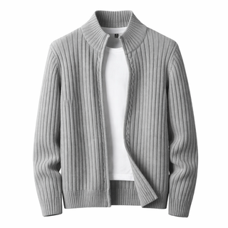 JOHN | Knitted Zip-Up Cardigan