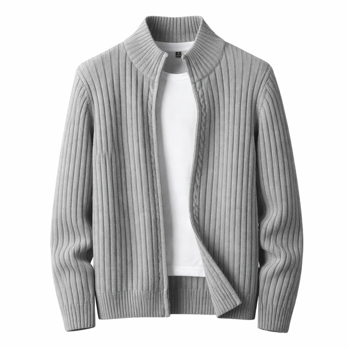 JOHN | Knitted Zip-Up Cardigan