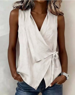 Carlota | Sleeveless Blouse with Side Tie