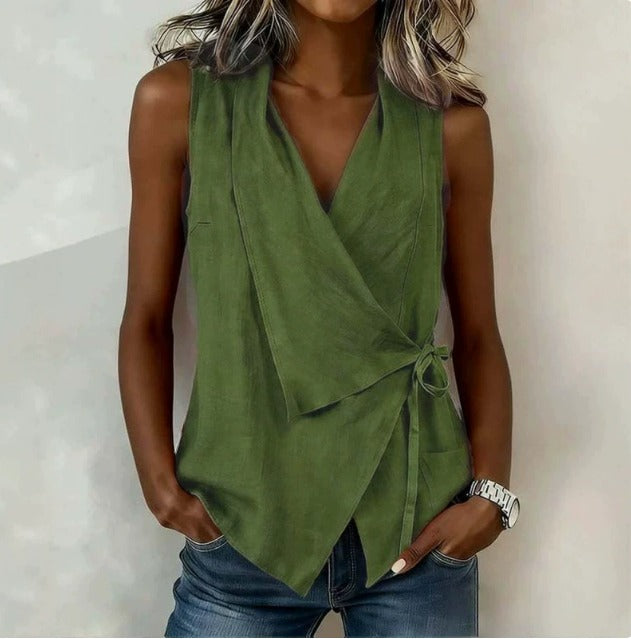 Carlota | Sleeveless Blouse with Side Tie