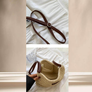 Woven straw crossbody bag | bohemian style.
