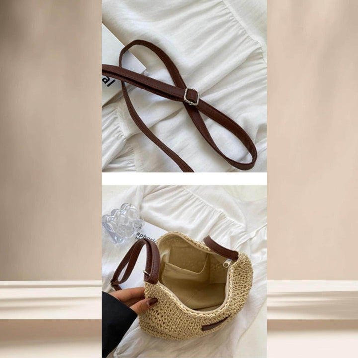 Woven straw crossbody bag | bohemian style.
