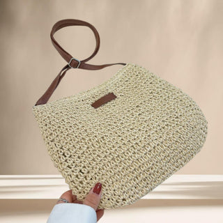Woven straw crossbody bag | bohemian style.