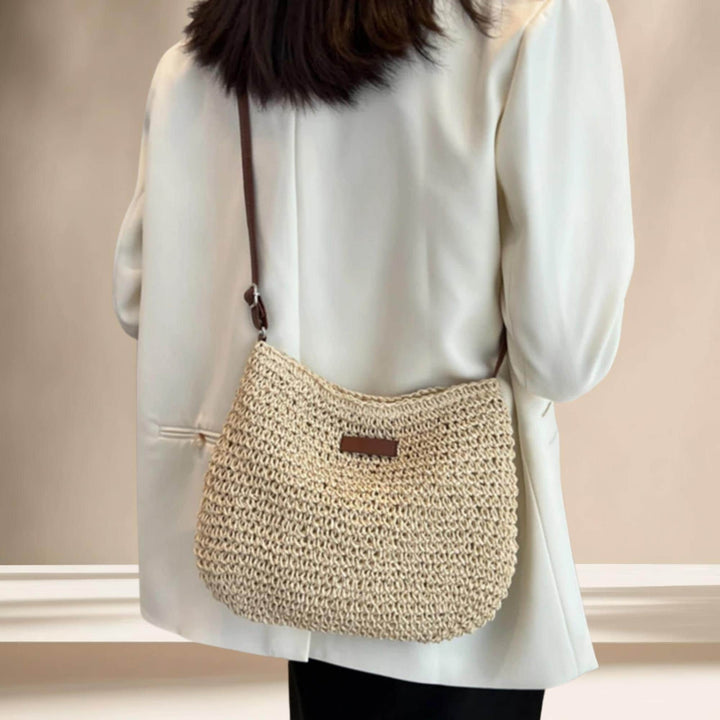 Woven straw crossbody bag | bohemian style.