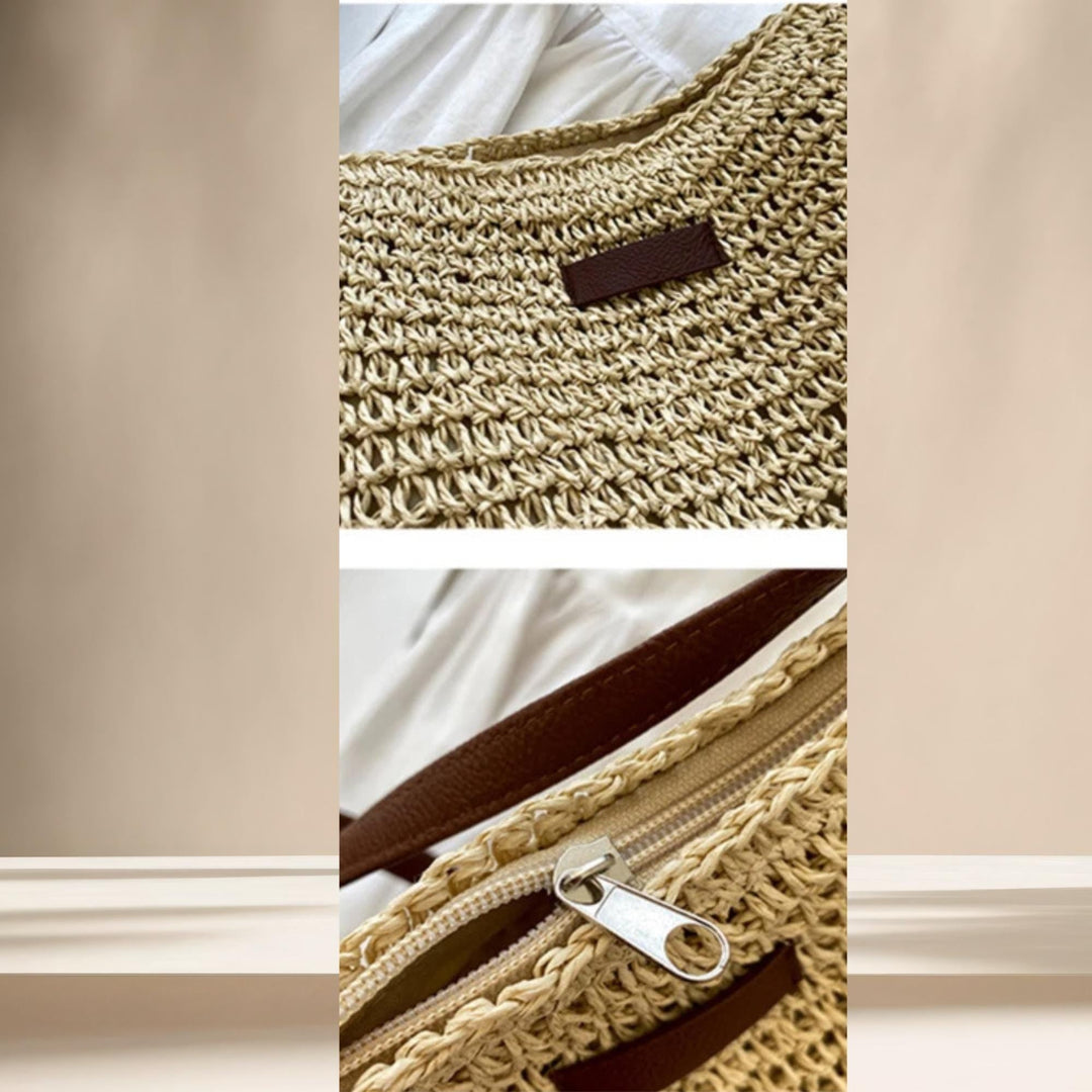 Woven straw crossbody bag | bohemian style.