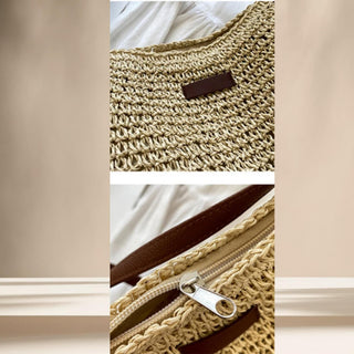 Woven straw crossbody bag | bohemian style.