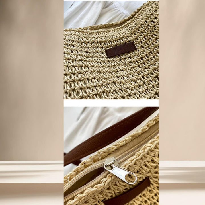 Woven straw crossbody bag | bohemian style.