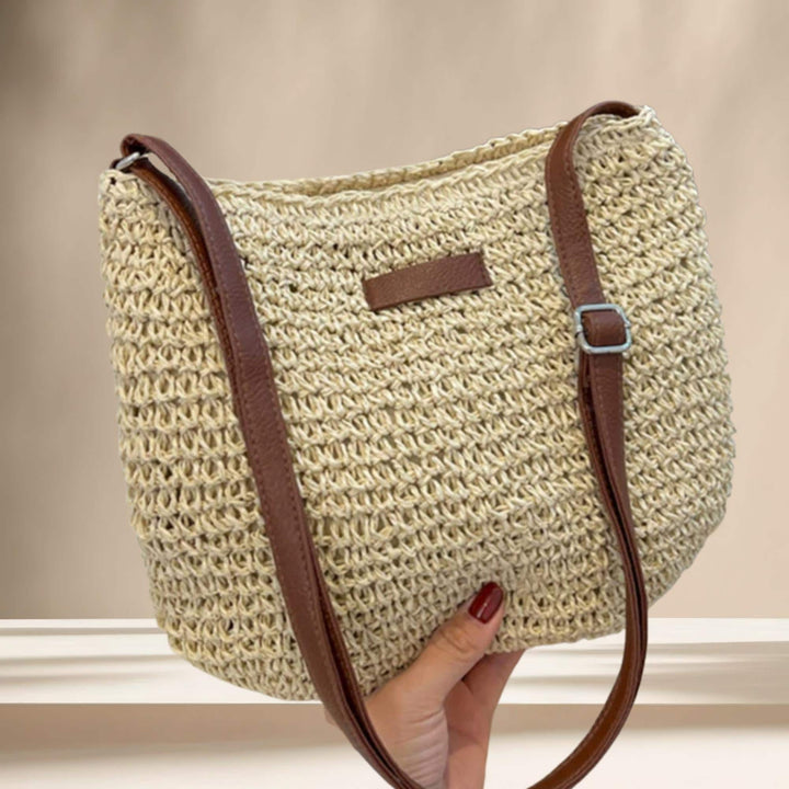 Woven straw crossbody bag | bohemian style.