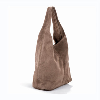 Genuine Italian suede leather bag, large everyday carry bag.