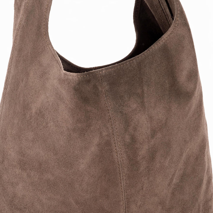Genuine Italian suede leather bag, large everyday carry bag.