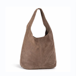 Genuine Italian suede leather bag, large everyday carry bag.