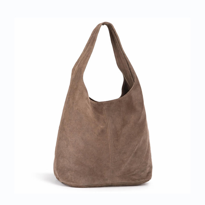 Genuine Italian suede leather bag, large everyday carry bag.