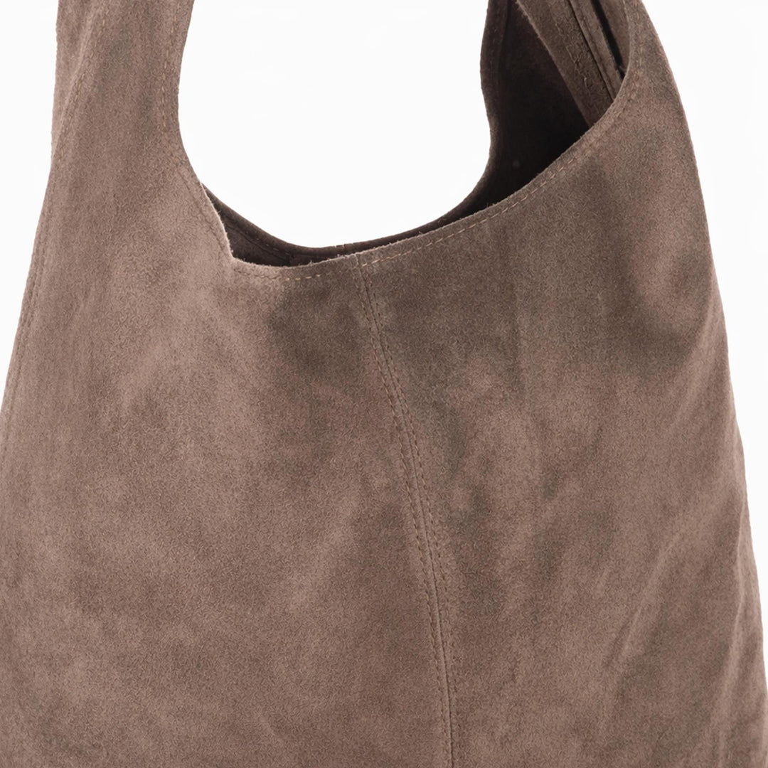 Genuine Italian suede leather bag, large everyday carry bag.