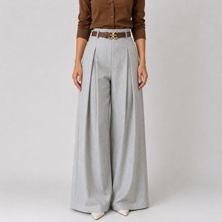 Mila | High-Waisted Pleated Wide-Leg Trousers
