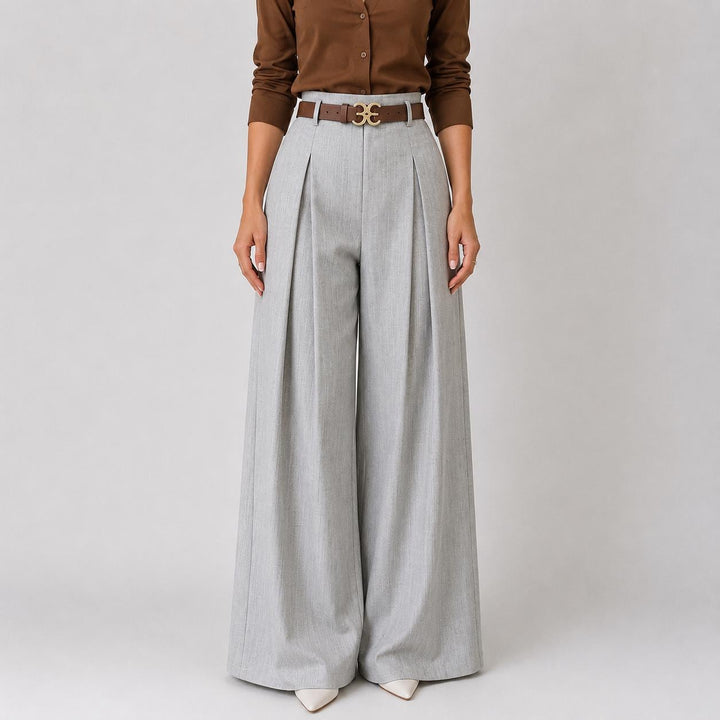 Mila | High-Waisted Pleated Wide-Leg Trousers