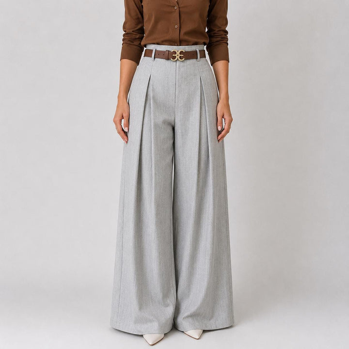 Mila | High-Waisted Pleated Wide-Leg Trousers