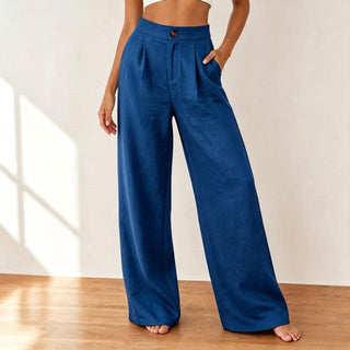 High-Waisted Pleated Wide-Leg Pants