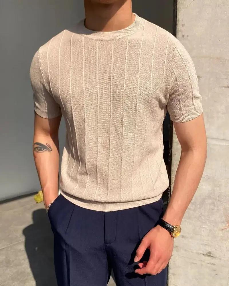 Matteo | Textured Ribbed T-Shirt
