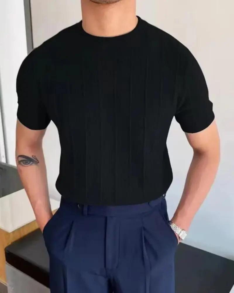 Matteo | Textured Ribbed T-Shirt